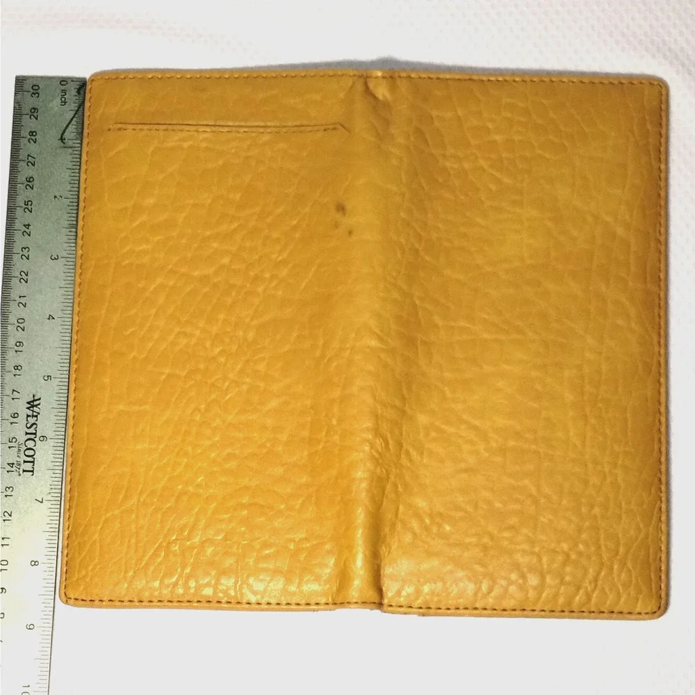 Shiraleah Bright Yellow Vegan Leather Checkbook Wallet Bifold Clutch Boho Chic